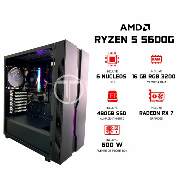 ELITE PC GAMER – Ryzen 5 PRO 5600G v8, 16GB RAM RGB – Serie Diamante - - en Elite Center