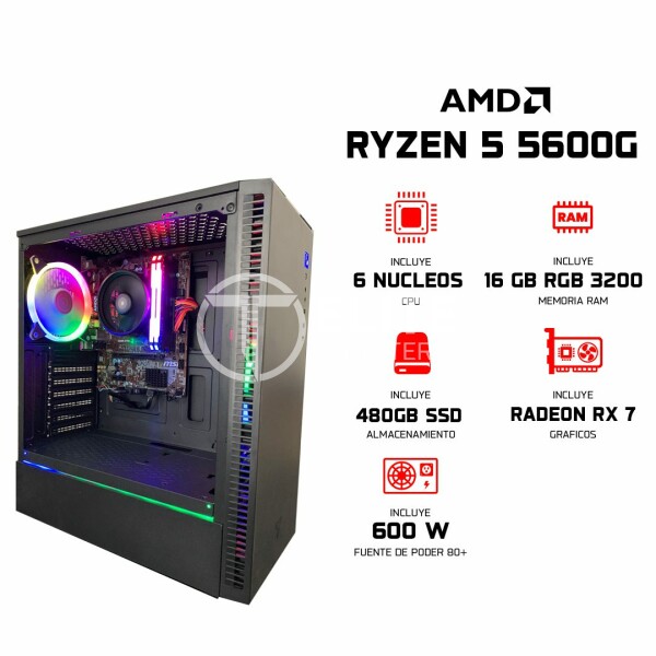 ELITE PC GAMER – Ryzen 5 PRO 5600G v10, 16GB RAM RGB – Serie Diamante - - en Elite Center