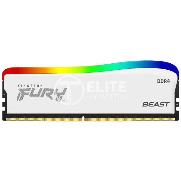 Kingston FURY Beast - Edición especial RGB - DDR4 - módulo - 8 GB - DIMM de 288 contactos - 3200 MHz / PC4-25600 - CL16 - 1.35 V - sin búfer - no ECC - blanco - - en Elite Center
