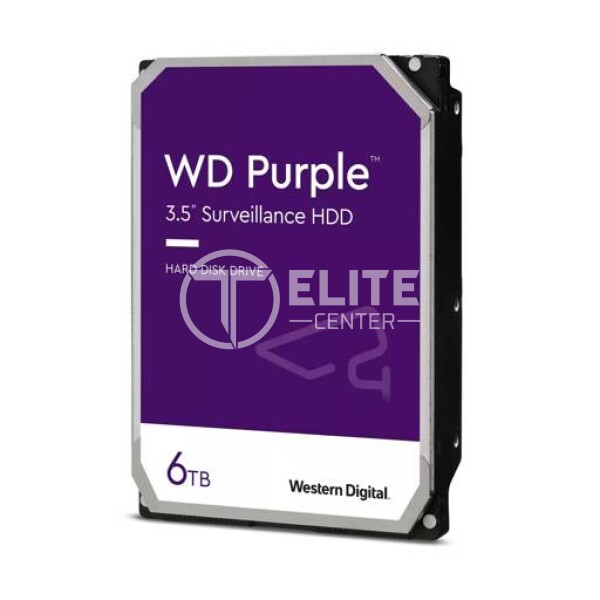 WD Purple WD64PURZ - Disco duro - 6 TB - vigilancia - interno - 3.5" - SATA 6Gb/s - 5400 rpm - búfer: 256 MB - - en Elite Center