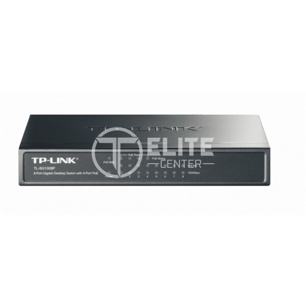TP-Link TL-SG1008P - Conmutador - sin gestionar - 4 x 10/100/1000 (PoE) + 4 x 10/100/1000 - sobremesa - PoE - - en Elite Center