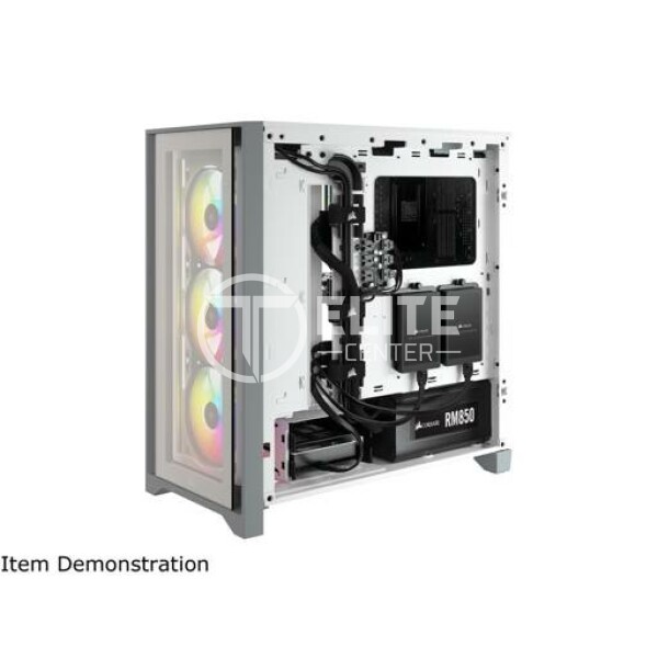CORSAIR iCUE 4000X RGB - Torre - ATX - panel lateral con ventana (cristal templado) - sin fuente de alimentación (ATX) - blanco - USB/Audio - - en Elite Center