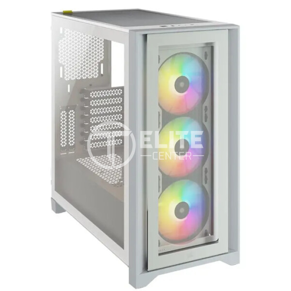 CORSAIR iCUE 4000X RGB - Torre - ATX - panel lateral con ventana (cristal templado) - sin fuente de alimentación (ATX) - blanco - USB/Audio - - en Elite Center