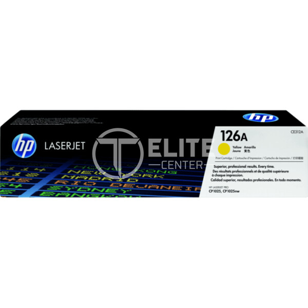 HP 126A - Amarillo - original - LaserJet - cartucho de tóner (CE312A) - para Color LaserJet Pro CP1025; LaserJet Pro MFP M175; TopShot LaserJet Pro M275 - - en Elite Center