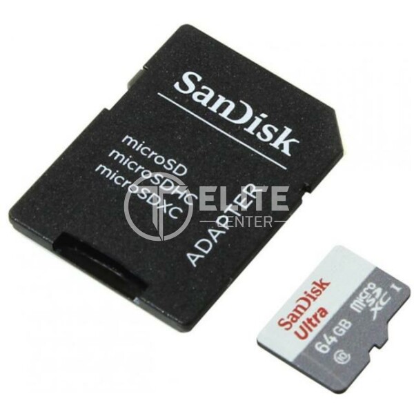 SanDisk - Flash memory card - microSDXC UHS-I Memory Card - 64 GB - 100MB - - en Elite Center