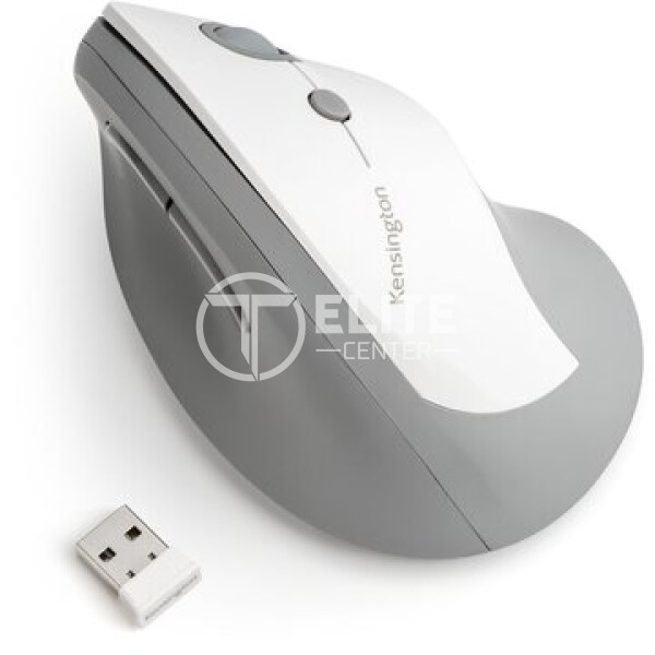 Kensington Pro Fit Ergo Vertical Wireless Mouse - Ratón vertical - ergonómico - diestro - 6 botones - inalámbrico - receptor inalámbrico USB - gris - - en Elite Center