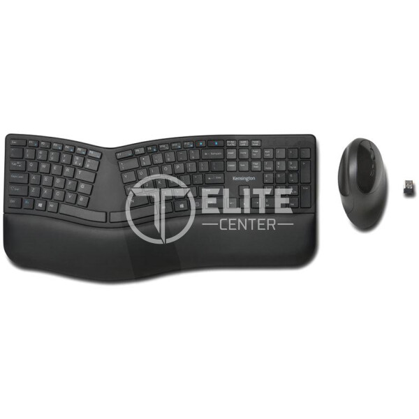 Kensington Pro Fit Ergo Wireless Keyboard and Mouse - Juego de teclado y ratón - inalámbrico - 2.4 GHz, Bluetooth 4.0 - español - negro - - en Elite Center