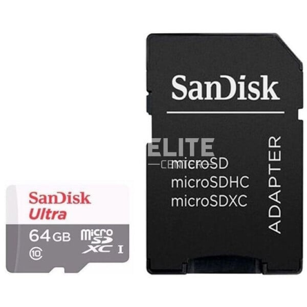 SanDisk Ultra - Tarjeta de memoria flash (adaptador microSDHC a SD Incluido) - 64 GB - Class 10 - microSDXC UHS-I - - en Elite Center