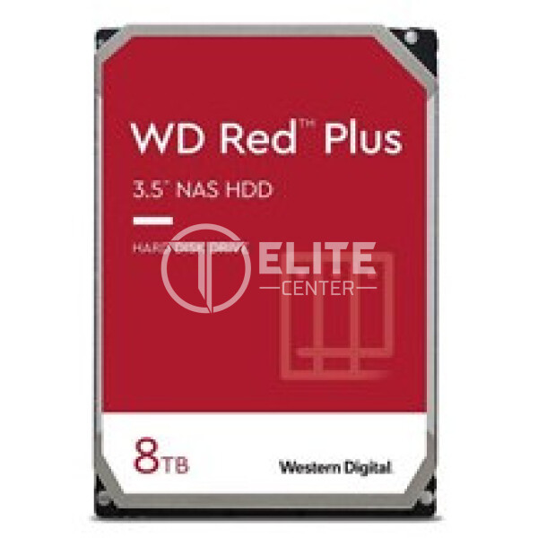 Western Digital WD Red Plus NAS Hard Drive - Hard drive - Internal hard drive - 8 TB - 2.5" - 7200 rpm - Serial ATA - .. - - en Elite Center