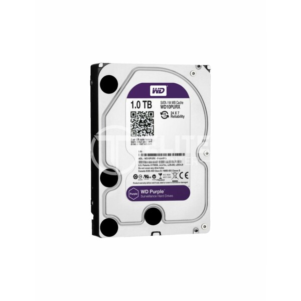 WD Purple WD10PURZ - Disco duro - 1 TB - interno - 3.5" - SATA 6Gb/s - 5400 rpm - búfer: 64 MB - - en Elite Center