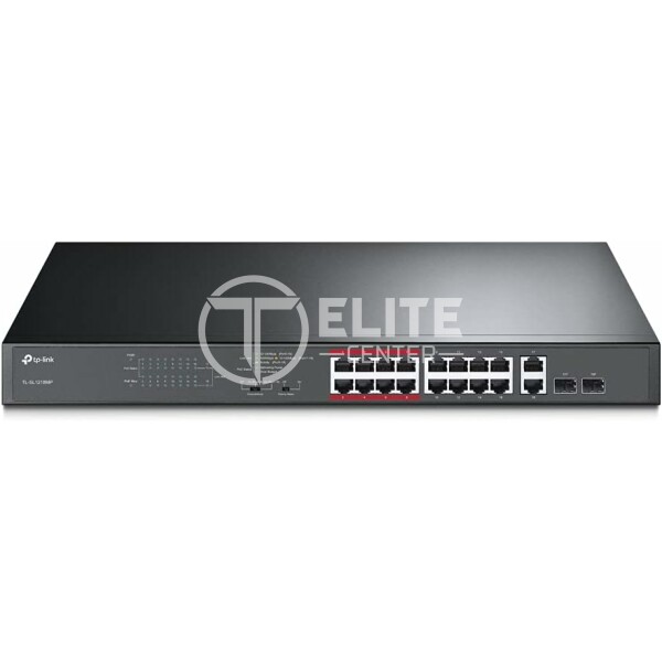 TP-Link TL-SL1218MP - Conmutador - sin gestionar - 16 x 10/100 (PoE+) + 2 x 10/100/1000 + 2 x Gigabit SFP combinado - montaje en rack (192 W) - - en Elite Center