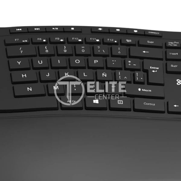 Teclado Inalámbrico Klip Xtreme KBK-530S, 2.4 GHz, Ergonómico, Español LA, Black - - en Elite Center