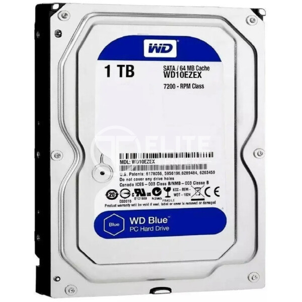 WD Blue WD10EZEX - Disco duro - 1 TB - interno - 3.5" - SATA 6Gb/s - 7200 rpm - búfer: 64 MB - - en Elite Center