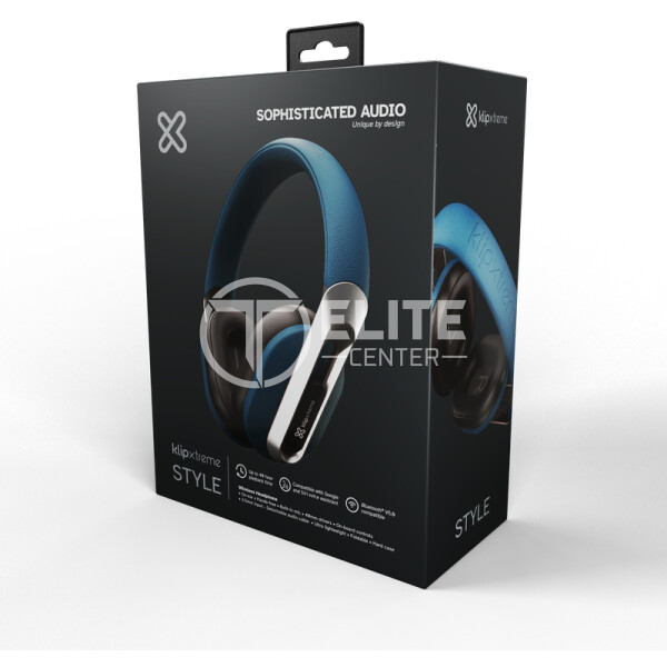 Klip Xtreme - KWH-750BL - Headphones - Para Home audio / Para Portable electronics / Para Professional audio / Para Cellular phone - Wireless - 40Hr Blue color - - en Elite Center