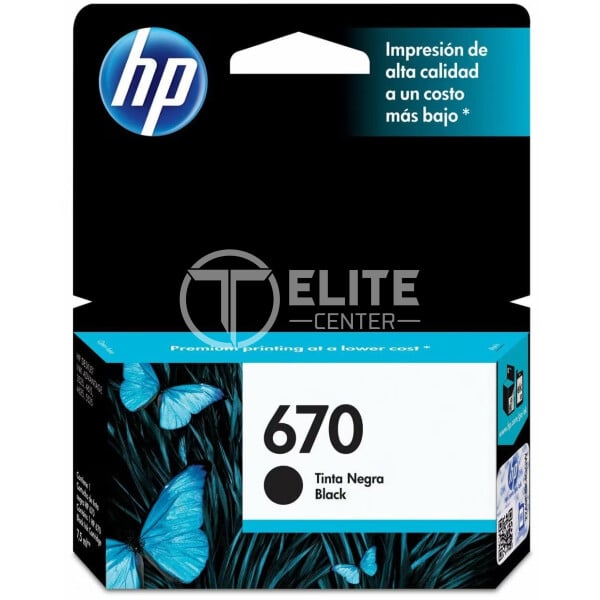 HP 670 - Cián - original - Ink Advantage - cartucho de tinta - para Deskjet Ink Advantage 3525, Ink Advantage 4615, Ink Advantage 4625, Ink Advantage 5525 - - en Elite Center