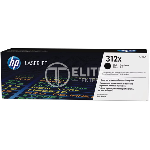 HP 312X - Alto rendimiento - negro - original - LaserJet - cartucho de tóner (CF380X) - para Color LaserJet Pro MFP M476dn, MFP M476dw, MFP M476nw - - en Elite Center