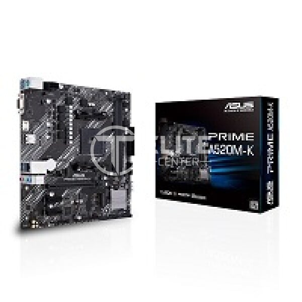 ASUS PRIME A520M-K - Placa base - micro ATX - Socket AM4 - AMD A520 Chipset - USB 3.2 Gen 1 - Gigabit LAN - Tarjeta gráfica (CPU necesaria) - HD Audio (8-canales) - - en Elite Center