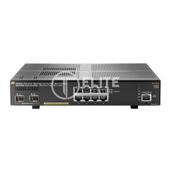 HPE Aruba 2930F 8G PoE+ 2SFP+ - Conmutador - L3 - Gestionado - 8 x 10/100/1000 (PoE+) + 2 x 1 Gigabit / 10 Gigabit SFP+ (enlace ascendente) - montaje en rack - PoE+ (125 W) - - en Elite Center
